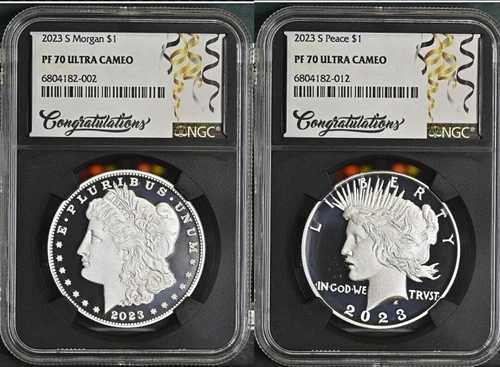 2023 S モーガン＆ピース シルバー ダラー NGC PF70 おめでとうございます 2 個セット !!