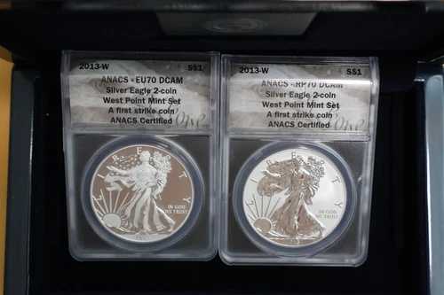 2013-W シルバーイーグル 2枚セット ANACS EU70&RP70 リバース/エンハンスド - ファーストストライク
