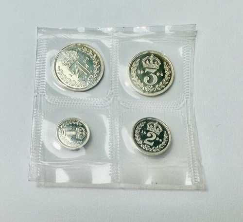 希少なセット 1994年 エリザベス2世女王記念セット 4ペンスから1ペニー硬貨（未開封）
