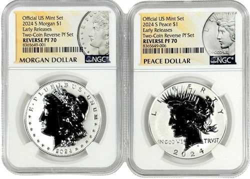 2024 S リバースプルーフ 70 アーリーリリース モルガン&ピースダラー 2枚セット NGC
