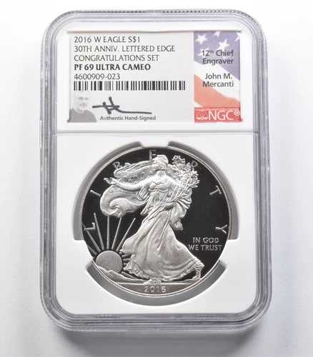PF69 2016-W アメリカンシルバーイーグル コングラチュレーションセット メルカンティ サイン入り NGC *3103