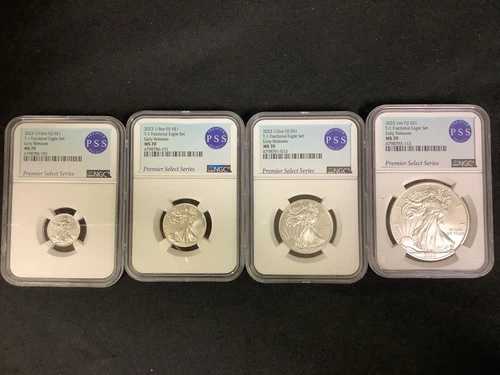 2023 $1 フィジー フラクショナル シルバー イーグル - NGC MS70 ER 4 コインセット