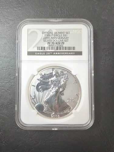 2006年 P リバースプルーフ シルバーイーグル NGC PF70 20周年記念セット ブラックラベル