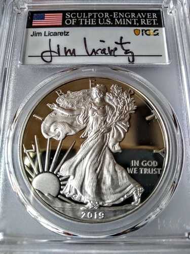 2019-W プルーフ シルバーイーグル PCGS PR70DCAM FS お祝いセット Jim Licaretz -｜WORLD RESOURCE【QUEEN店】