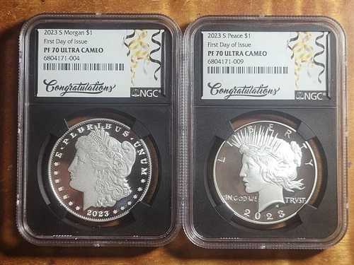 2023 S モーガン＆ピース シルバー ダラー NGC PF70 UC 2 個セット「初日リリース！」