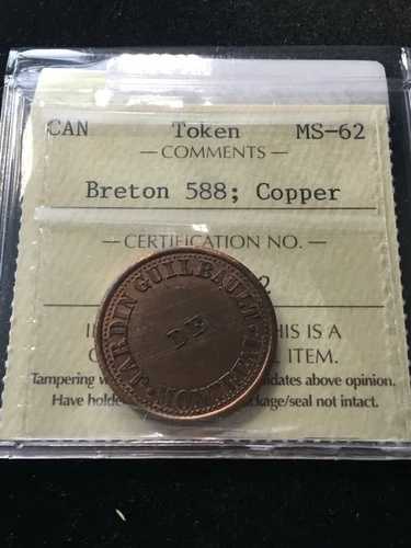 カナダ、トークン、ブルトン # 588 ICCS グレード**MS-62**|WORLD RESOURCE【QUEEN店】