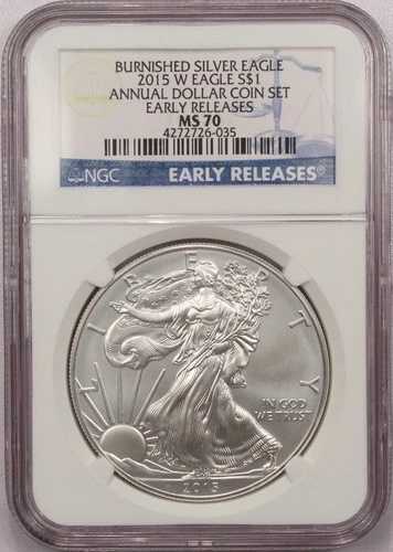 2015年 W アメリカン シルバー イーグル $1 NGC MS70 年間ドルセットコイン 早期リリース