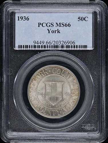 ヨーク 1936年 50セント シルバー 記念品 PCGS MS66