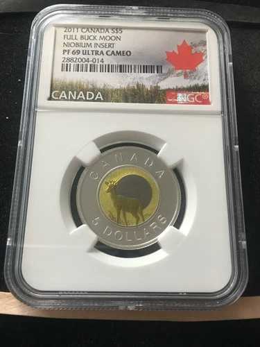 2011 NGC グレーディング済みカナダ製；カレンダー・イン・ザ・スカイ；5ドル硬貨4枚セット**PF-69 UC**Bx2
