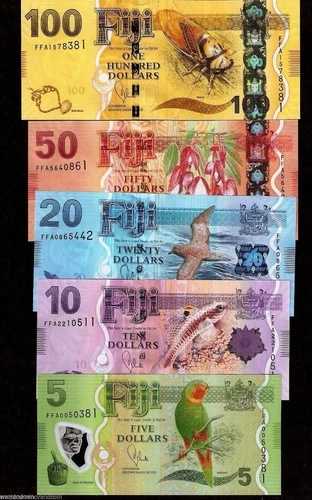 1セット フィジー：5ドル 10ドル 20ドル 50ドル 100ドル 2013年、5インチの新デザイン「鳥・魚・植物」素晴らしいUNC
