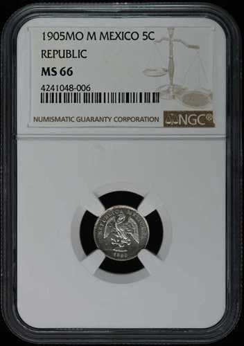 1905年頃 M メキシコ共和国 5C NGC MS66 74,415円