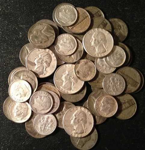 銀貨セール!! 米国銀貨 1/4ポンド LBバッグ 1965年以前の判読可能な日付 3