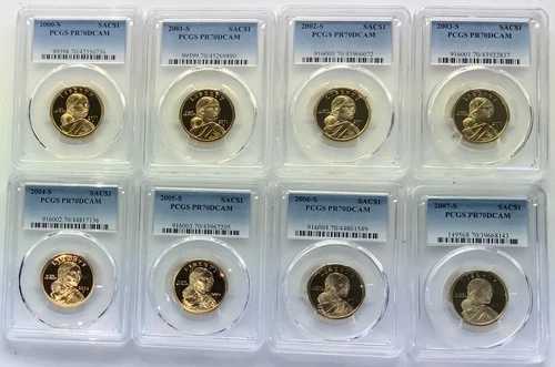 2000 - 2001 2002 - 2006 2007 S $1 プルーフ PCGS 70 DCAM 8 コイン サカガウィア ドル セット