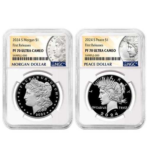 2個セット - 2024-S $1 プルーフ モルガン＆ピース シルバーダラー NGC PF70UC FR モルガン＆｜WORLD RESOURCE【QUEEN店】