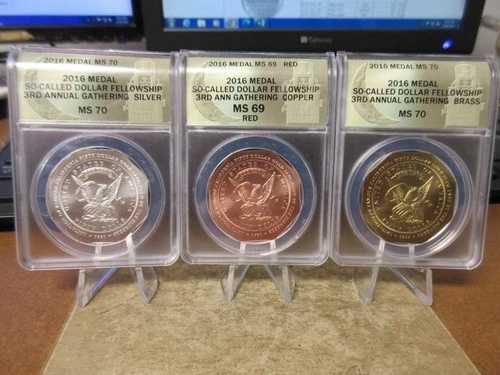 2016年 第3回 ソ・コールド・ダラー・ギャザリング 3メダルセット ダニエル・カー ANACS 70/69/70 75,625円