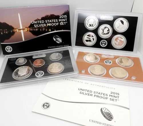2015年 S 米国造幣局 シルバー プルーフ コイン セット - OGP & COA
