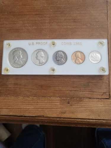 1961年 アメリカ造幣局 5枚セット プルーフ ホルダー入り 銀90%