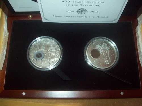 2008年 パラオ 銀貨2枚セット 望遠鏡発明400周年 1608-2008 137,500円