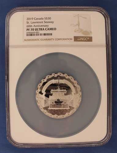 2019年カナダ 2オンス プルーフ 30ドル銀貨「セントローレンス航路」NGC PF70 COA付き