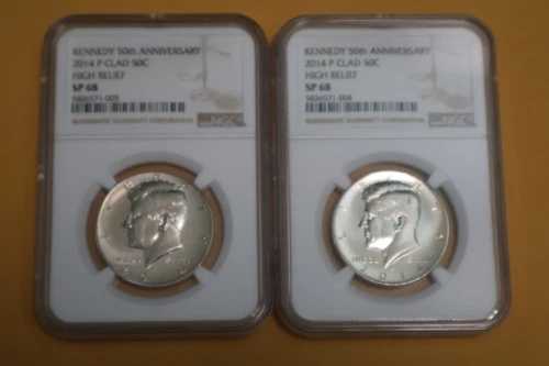 2014 P & D ケネディ 50周年記念 NGC SP68 ハイレリーフ クラッドセット