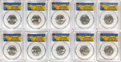 2022年 P,D アメリカン・ウーマン・クォーターコイン全10枚 PCGS MS 66 ロージーラベル 10枚セット