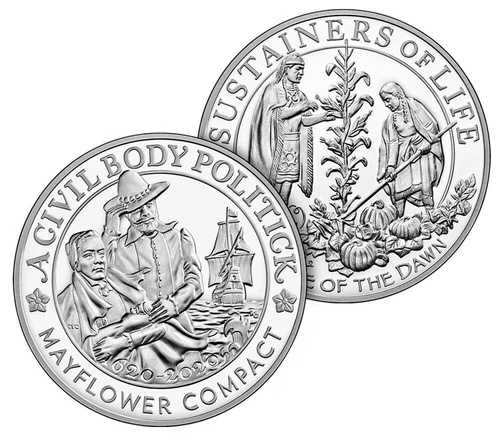 メイフラワー号航海400周年記念 銀製プルーフコインとメダルセット