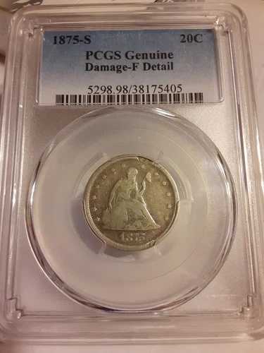 1875年製 20セント硬貨 PCGS認定 細部まで美しい