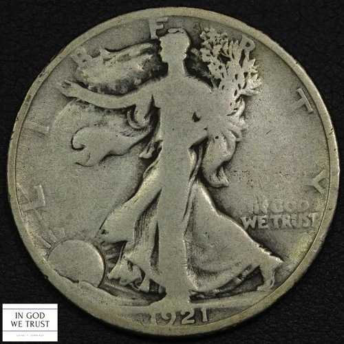 1921年 D ウォーキング リバティ シルバー ハーフ ドル 50セント