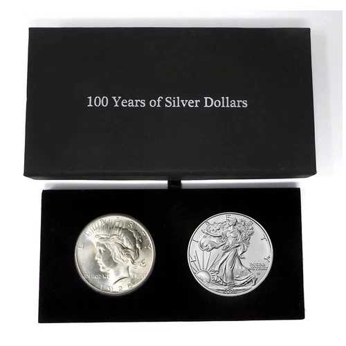 2025年 - そして1925年平和ドル100年シルバードルセット専門フェルトリン-