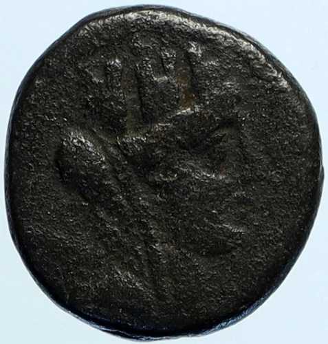 ピエリアのセレウキア 紀元前59年 古代ギリシャのコイン テュケー 雷の玉座 i99427