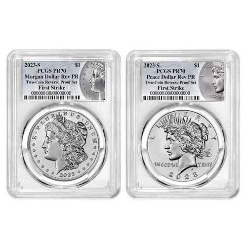 2023-S リバースプルーフ 1ドル モルガン＆ピースドル 2枚セット PCGS PR70 FS モルガン
