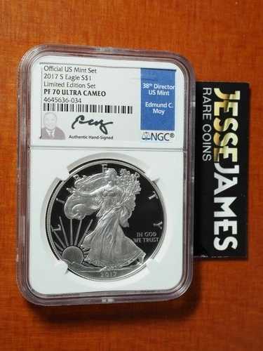 2017 S プルーフ シルバー イーグル NGC PF70 ウルトラ カメオ ED MOY 限定版セットより