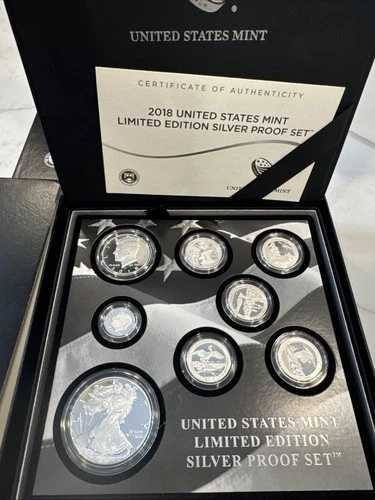 2018-S 限定版 シルバー 米国造幣局 コインプルーフ 8枚セット（箱・品質証明書付き） 78,045円