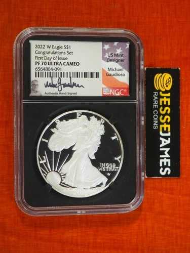2022 W プルーフ シルバー イーグル NGC PF70 GAUDIOSO 初日発行記念セット