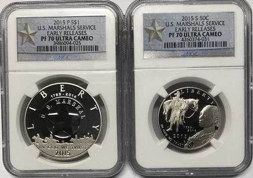 2015年 米国保安官サービス シルバーダラーセット NGC PF70??完璧な品質??初期リリース