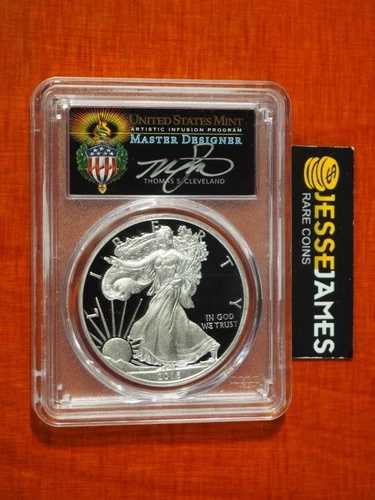 2016 W プルーフ シルバー イーグル PCGS PR69 お祝いセット クリーブランド サインラベル