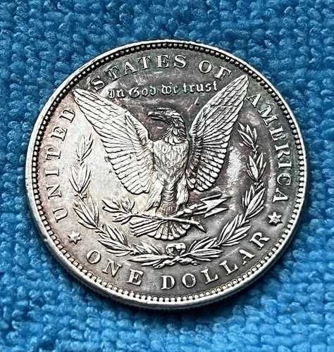 1896年モルガン銀貨 - 強打 - ナチュラルスモーキーグレー/ラベンダーパティナ