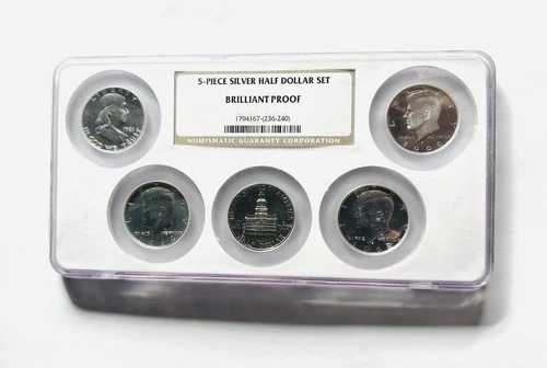 5ピース シルバー ハーフドル セット NGC ケネディ フランクリン シルバー ブリリアント プルーフ 78,045円