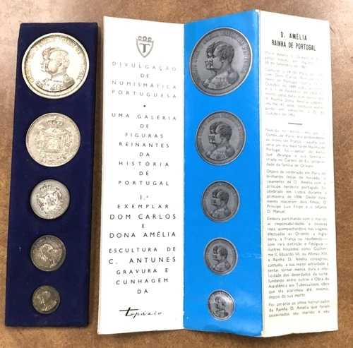 1908年 ポルトガル カルロス1世 1889-1908 結婚記念 銀メダル5枚セット 希少品。