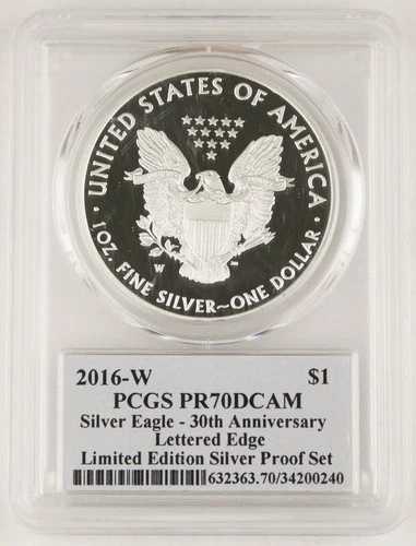 2016年 W $1 アメリカン 1オンス シルバー イーグル プルーフコイン PCGS PR70 DC 限定版セット