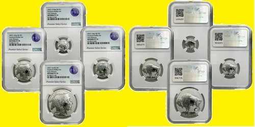 2023年 シルバーバッファロー 4枚セット フラクショナル NGC RV PR 70 早期リリース フィジー造幣局