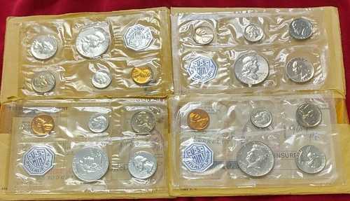 1961-1964年 アメリカ合衆国 フランクリン・ケネディ記念硬貨 プルーフセット！4枚入り 未開封プラスチックケース