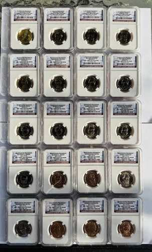 大統領ドルセット 2009～2011年 ceca P & D。すべてNGC BU - 合計20枚のコイン