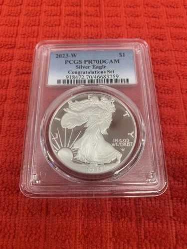 2023-W プルーフ $1 アメリカン シルバー イーグル コングラチュレーション セット PCGS PR70DCAM ブルー ラボ