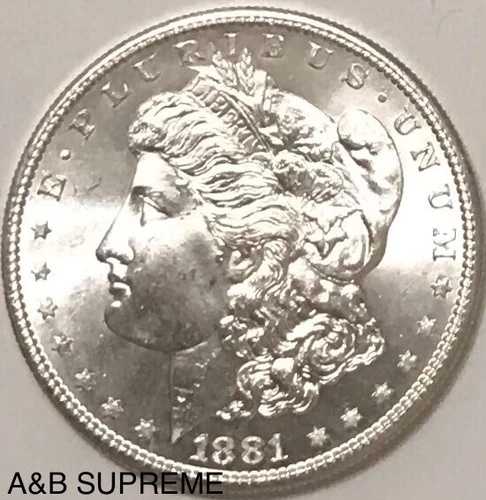 1881年 S モルガン・ダラー OBWエステートロールより チョイスジェムBu 未流通 90%シルバー