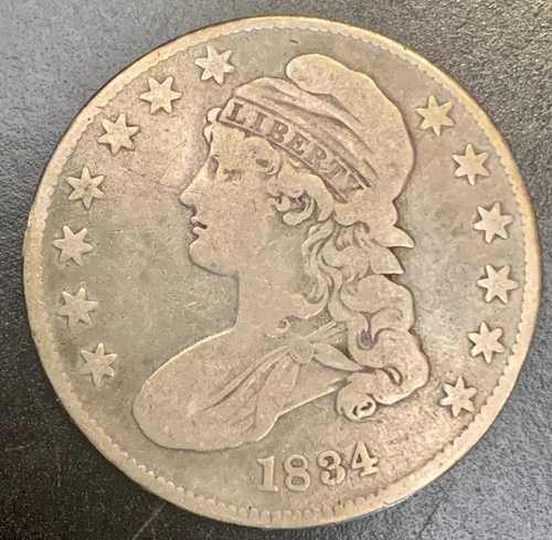 1834年 キャップドバスト ハーフドル バラエティ スモール デイト スターレターズ フルリバティ ファイン 55,440円