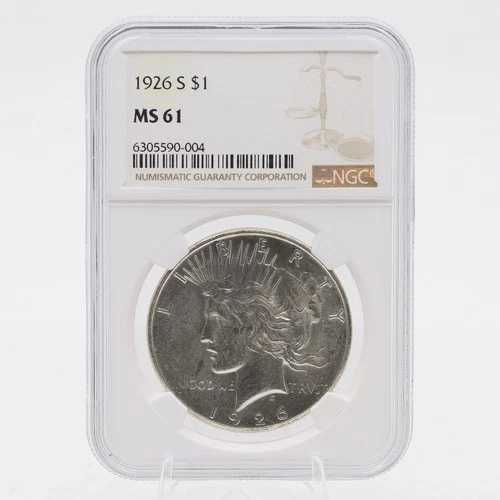 1926年 Sピース銀貨 MS 61 NGC 90% 銀 サンフランシスコ