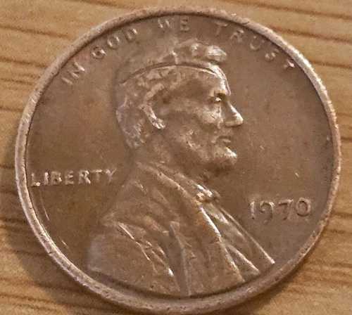 1970年リンカーンペニーコイン米国造幣局コレクターズアイテム、レアエラー、打ち消し線あり 56,100円