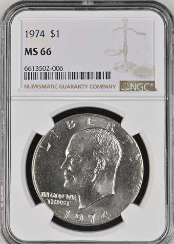1974年 1ドル アイゼンハワードル NGC MS66 6613502-006