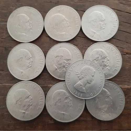 エリザベス女王 1965年 英国クラウンコイン 5シリング 未流通 28g 39mm (10枚)